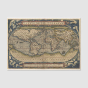 Alte Weltkarte Vintage Atlas Seidenpapier