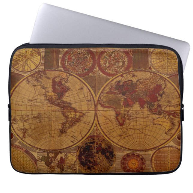Alte Weltkarte Vintager Laptop-Sieb Laptopschutzhülle (Vorderseite)