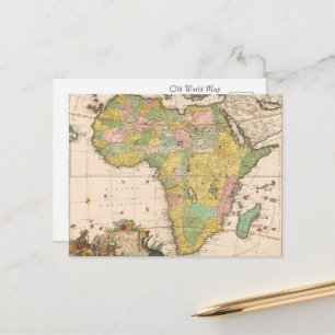Alte Weltkarte von Afrika Postkarte