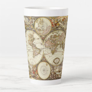 Alte Weltkarte von Frederick de Wit, um 1680 Milchtasse