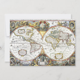 Alte Weltkarte von Hendrik Hondius, 1630 Einladung