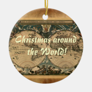 Alte Weltkarte Weihnachtsschmuck