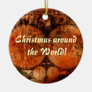 Alte Weltkarte Weihnachtsschmuck