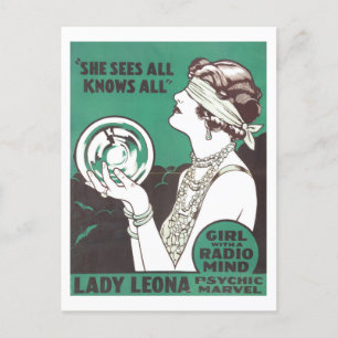 Alte Werbung für die Hellseherin Lady Leona Postkarte
