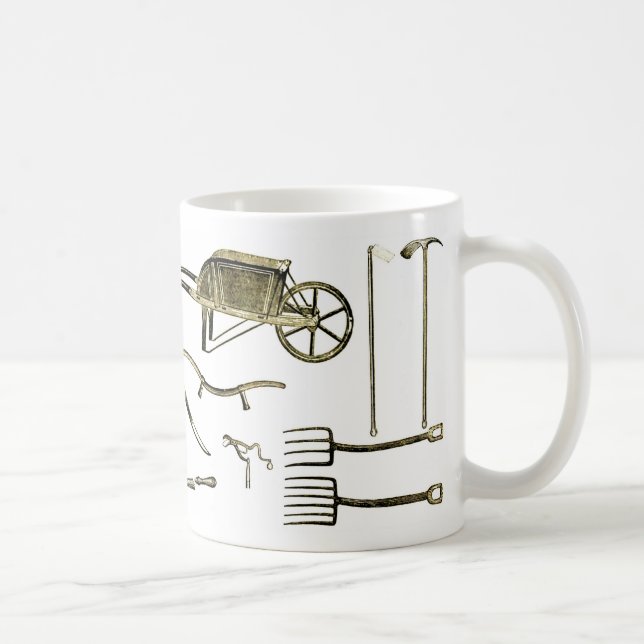 Alte Werkzeug-Tasse Kaffeetasse (Rechts)