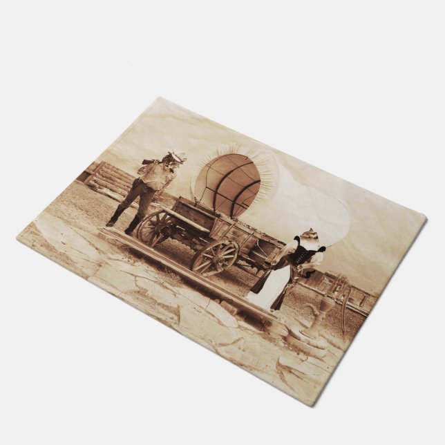 Alte Westkatzen mit verdecktem Wagen Fußmatte (Schrägansicht)