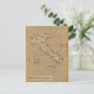 Alte Wetterkarte von Italien, Scilly und Sardinien Postkarte