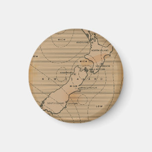 Alte Wetterkarte von Neuseeland Magnet