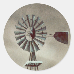 ALTE WINDMILL VON SHARON SHARPE RUNDER AUFKLEBER