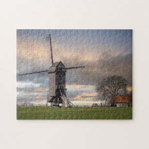 Alte Windmühle Feld Belgien Windmühle Holz Europa 