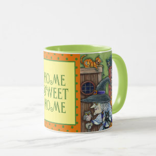 ALTE WITCH GLÜCKLICHE ZUHAUSE, VIELE KATZEN UND EI TASSE