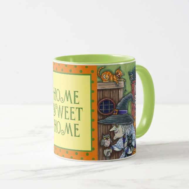 ALTE WITCH GLÜCKLICHE ZUHAUSE, VIELE KATZEN UND EI TASSE (VorderseiteRechts)