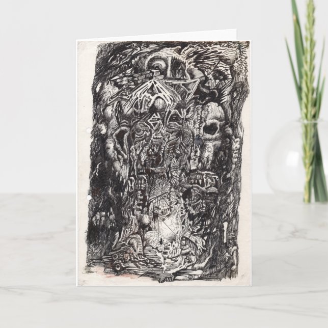 Alte, zeichnend Tinte Karte (Vorderseite)