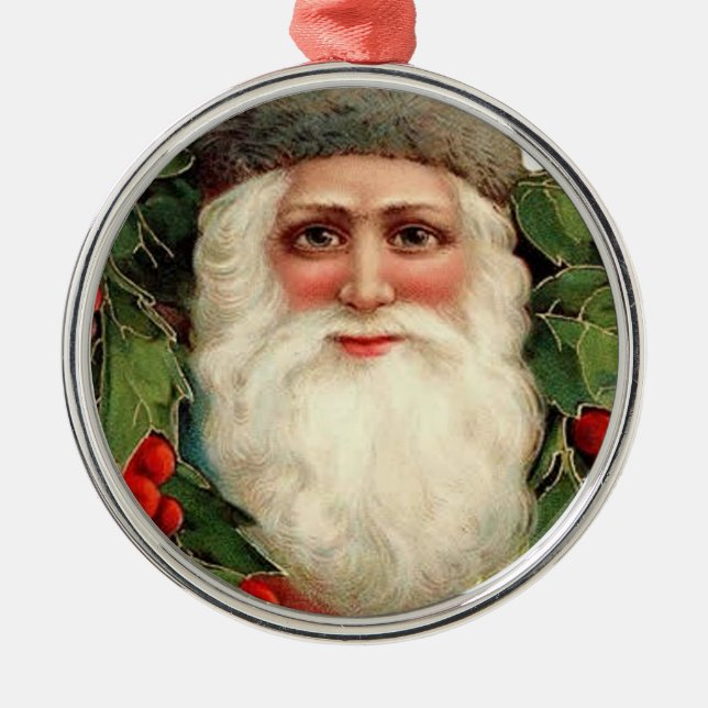 Alte Zeit Weihnachten - Verzierung Silbernes Ornament (Vorne)