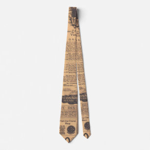 Alte Zeitungsseiten-Style-Krawatte Krawatte