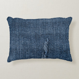 Alte zerrissene Denim: Jeans Textur. Dekokissen