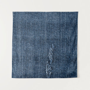 Alte zerrissene Denim: Jeans Textur. Wandteppich