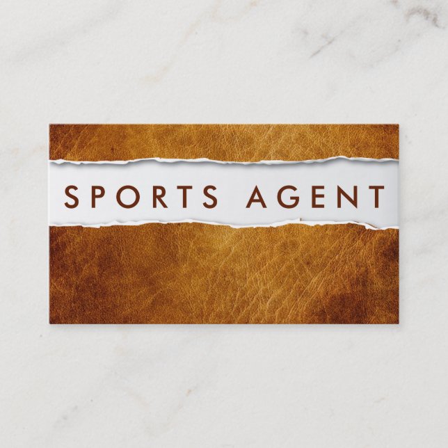 Alte zerrissene Papiersport-Agent-Geschäfts-Karte Visitenkarte (Vorderseite)