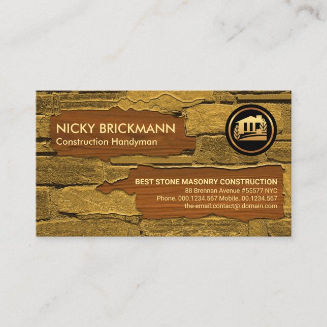 Alte Ziegelmauer New Timber Wood Handyman Visitenkarte (Vorderseite)