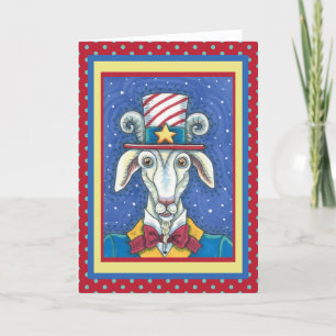 ALTE ZIEGELUNKEL SAM, FARM PATRIOTIC BILLYGOAT FEIERTAGSKARTE