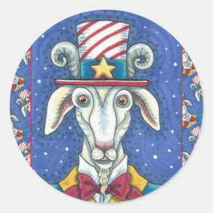 ALTE ZIEGELUNKEL SAM, FARM PATRIOTIC BILLYGOAT RUNDER AUFKLEBER