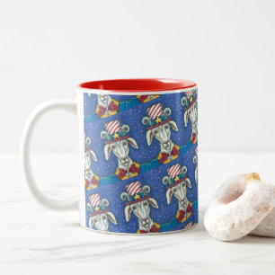 ALTE ZIEGELUNKEL SAM, FARM PATRIOTIC BILLYGOAT ZWEIFARBIGE TASSE