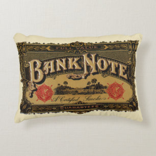 Alte Zigarrenetiketten-Kunst, Banknote-Geld-Finanz Dekokissen