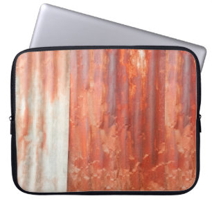 Alte Zinkoberfläche im Vintage-Stil. Rostige Wand Laptopschutzhülle