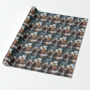 Altenglische Schäferhunde Weihnachten Schnee Urlau Geschenkpapier