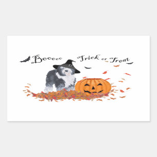Altenglischer Schäferhund Halloween Rechteckiger Aufkleber
