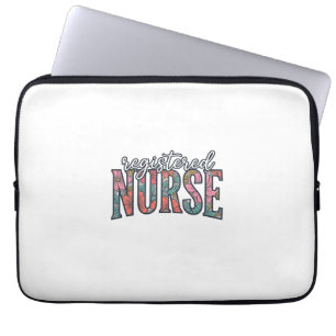Altenpfleger-Blumen-Typografie-Shirt D Laptopschutzhülle