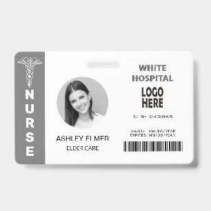 Altenpfleger-ID graue Fotovorlage Ausweis