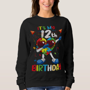 Alter 12 Grad Herz Geborenes Puzzle Autismus Bewus Sweatshirt