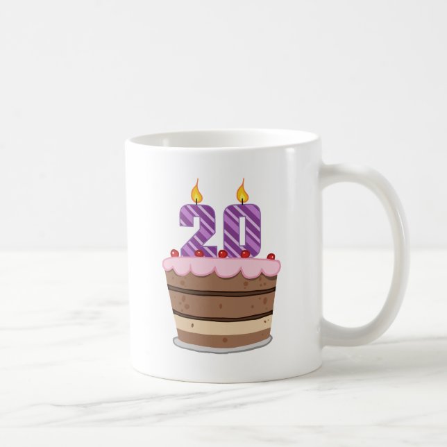 Alter 20 auf Geburtstagskuchen Kaffeetasse (Rechts)