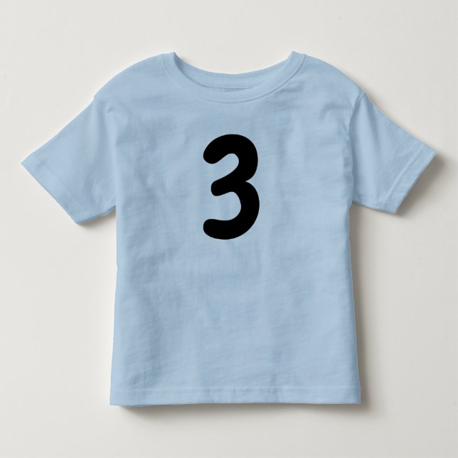 ALTER 3 TODDLER BLAUE BOYS T - Shirt (Vorderseite)