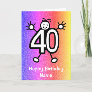 Alter 40 Jahre alter lustiger Cartoon Happy Birthd Karte
