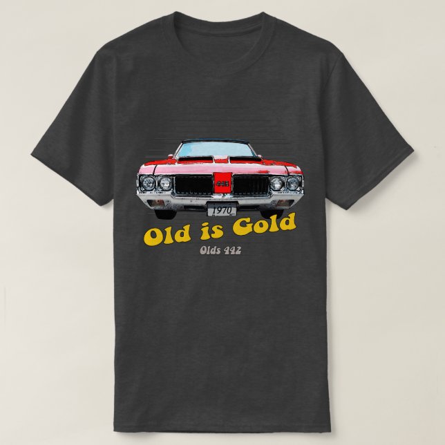 Alter 442 Amerikanischer Muskel Alter ist Gold T-Shirt (Design vorne)