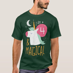 Alter 4 Jahre Süße Tier Geburt Geboren Niedlich Ma T-Shirt