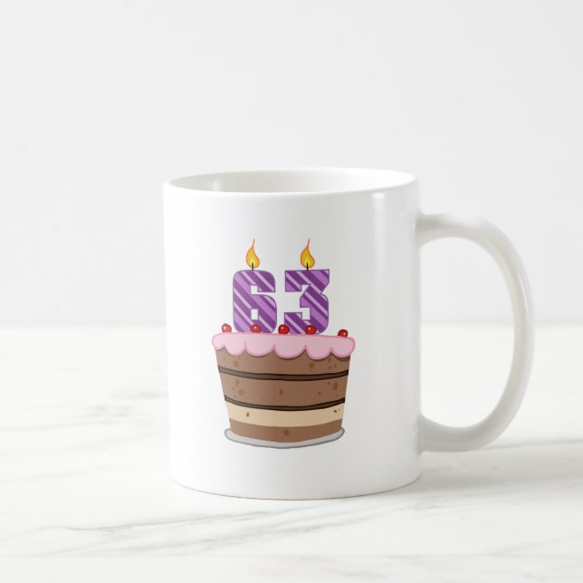 Alter 63 auf Geburtstags-Kuchen Kaffeetasse (Rechts)