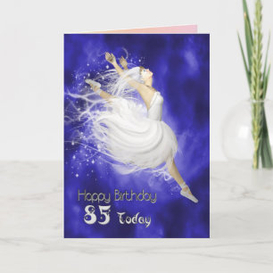 Alter 85, springende Ballerina Geburtstagskarte Karte