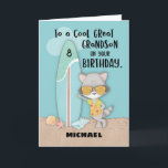 Alter 8 Great Grandson Birthday Beach Funny Raccoo Karte<br><div class="desc">Nun,  da er seinen 8. Geburtstag feiern wird,  verdient Ihr lieber Urenkel diese lustige Sommerthemenkarte mit einem coolen Raccoon auf dem Cover. Beginnen Sie,  dies mit seinem Namen zu personalisieren,  bevor Sie auf die Schaltfläche Bestellung klicken. Mach es jetzt!</div>