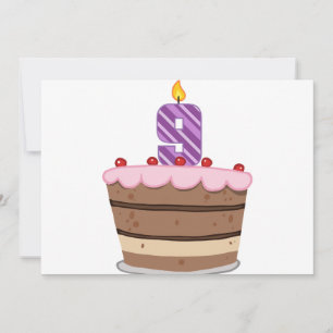 Alter 9 am Geburtstag Karte