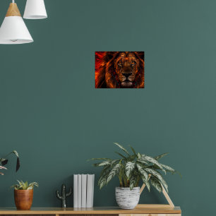 Alter afrikanischer Löwenkönig — Kosmisches Mähnen Poster