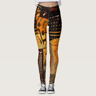 Alter afrikanischer Stoff Leggings