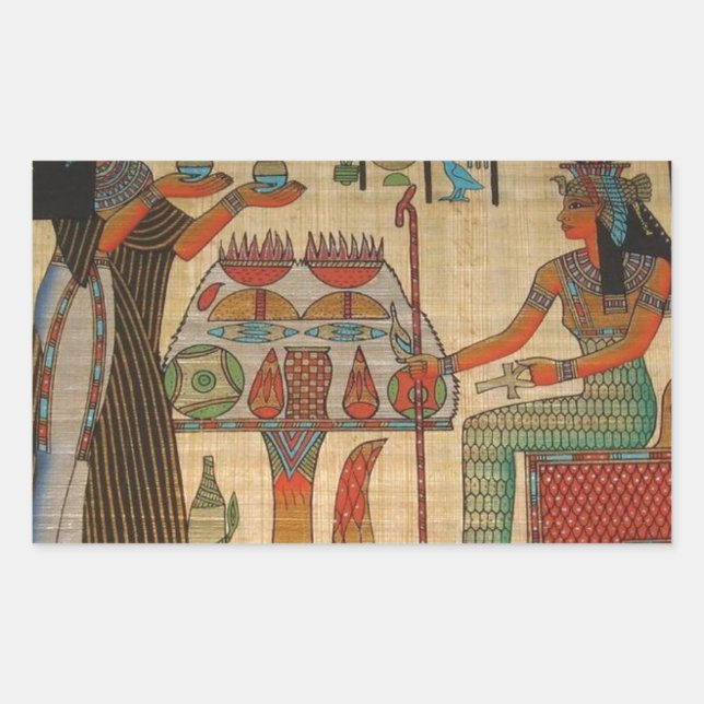 ALTER ÄGYPT WANDERMURAL RECHTECKIGER AUFKLEBER (Vorderseite)