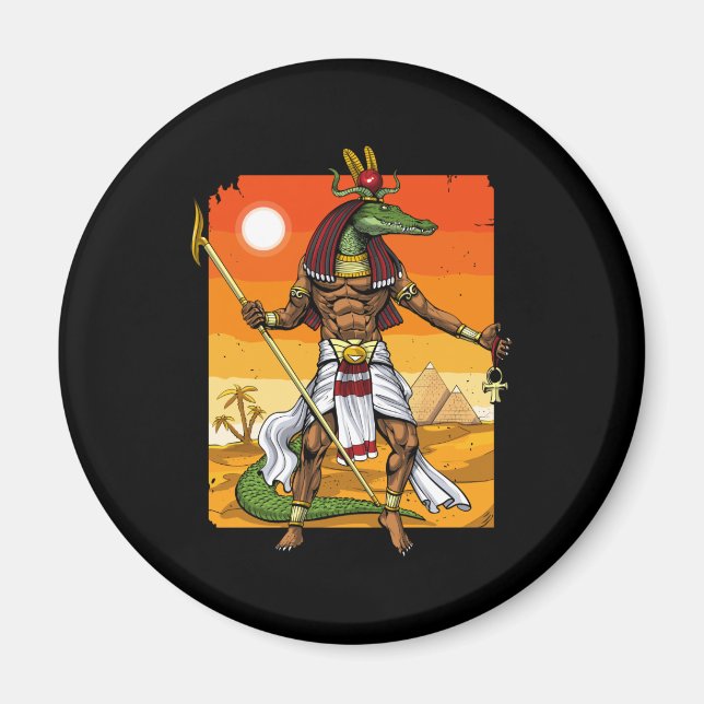 Alter ägyptischer Gott Sobek Magnet (Vorne)