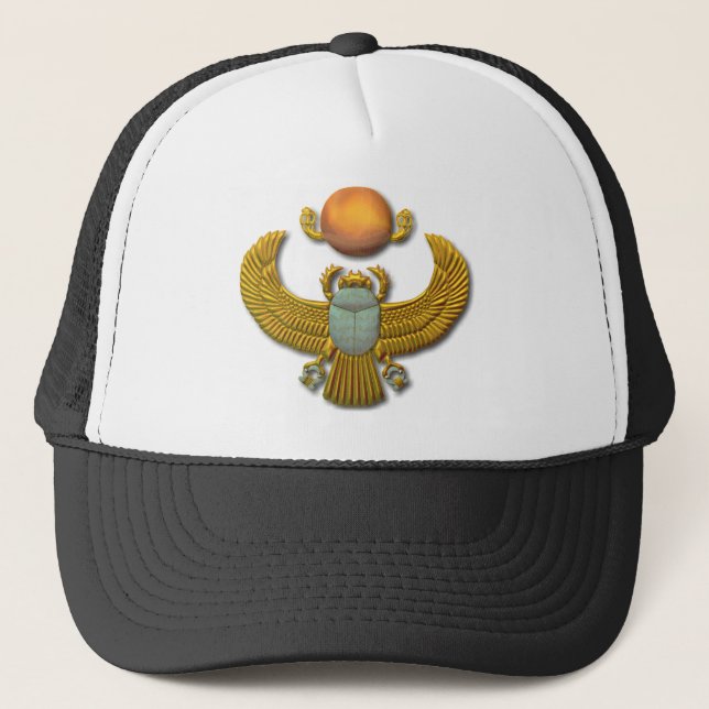 Alter ägyptischer heiliger Scarabäus - Gold Truckerkappe (Vorderseite)