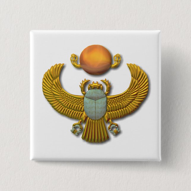 Alter ägyptischer Sacred Scarab - Gold Button (Vorderseite)
