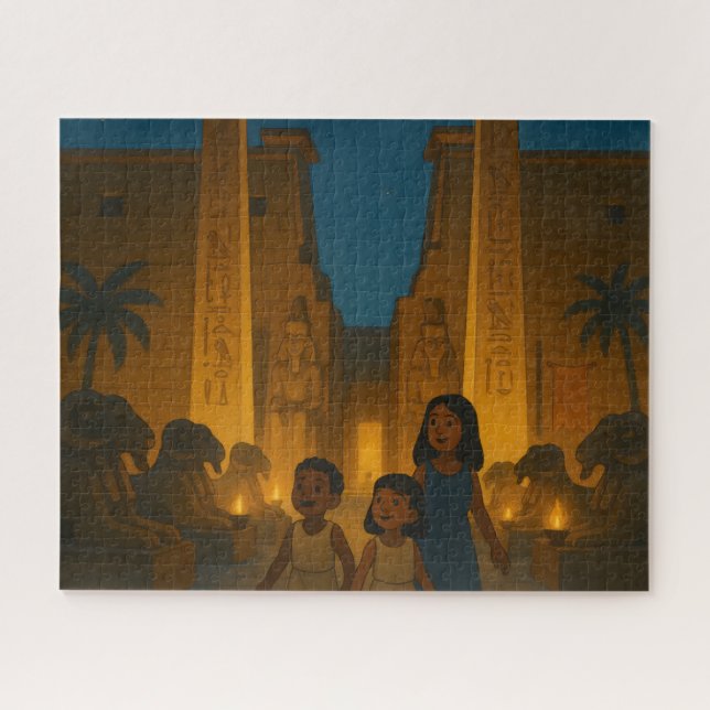 Alter ägyptischer Tempel Sacred Puzzle Gold (Horizontal)