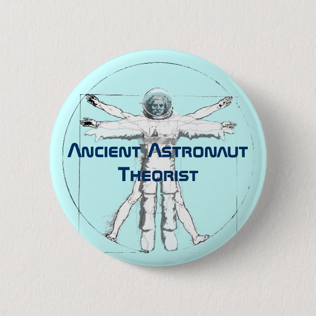 Alter Astronauten-Theoretiker-Knopf Button (Vorderseite)